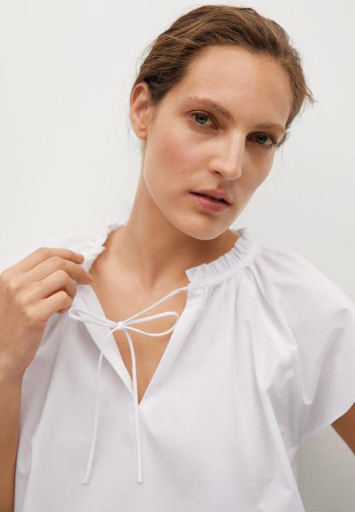 MANGO - Blouse deep - white
