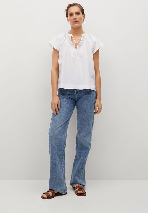 MANGO - Blouse deep - white