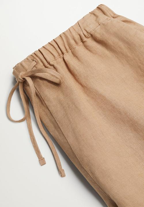 MANGO - Shorts linen - light beige