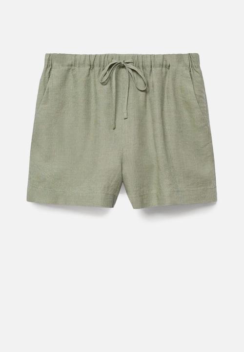 MANGO - Shorts linen - khaki