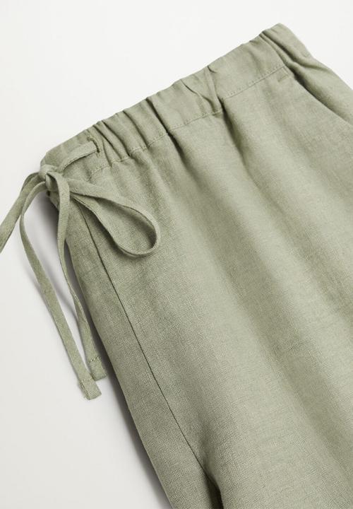 MANGO - Shorts linen - khaki