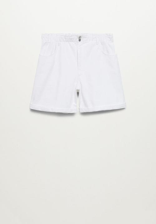 Violeta by Mango - Plus shorts paperbag - white