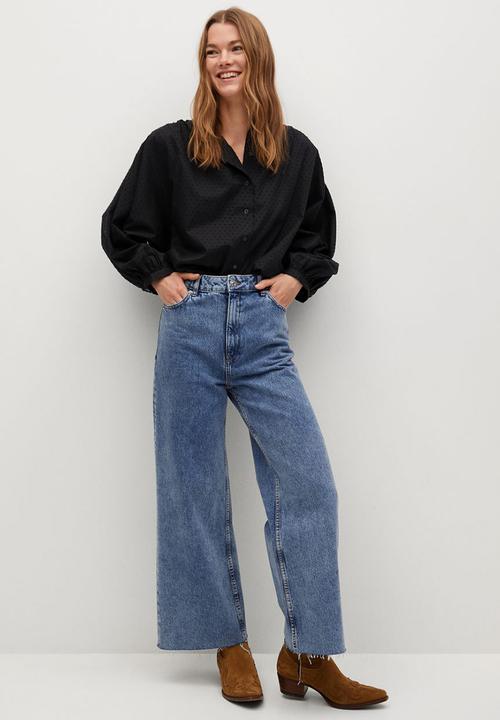 MANGO - Blouse farmer - black