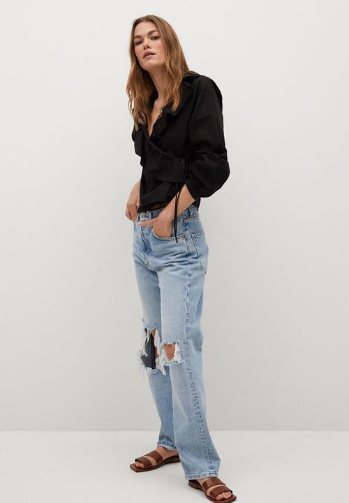 MANGO - Blouse cruz - black