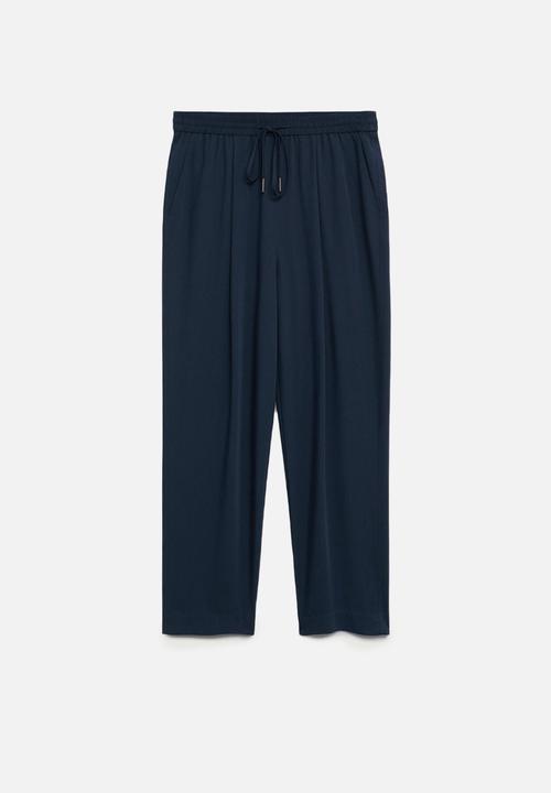 MANGO - Trousers fluido - navy