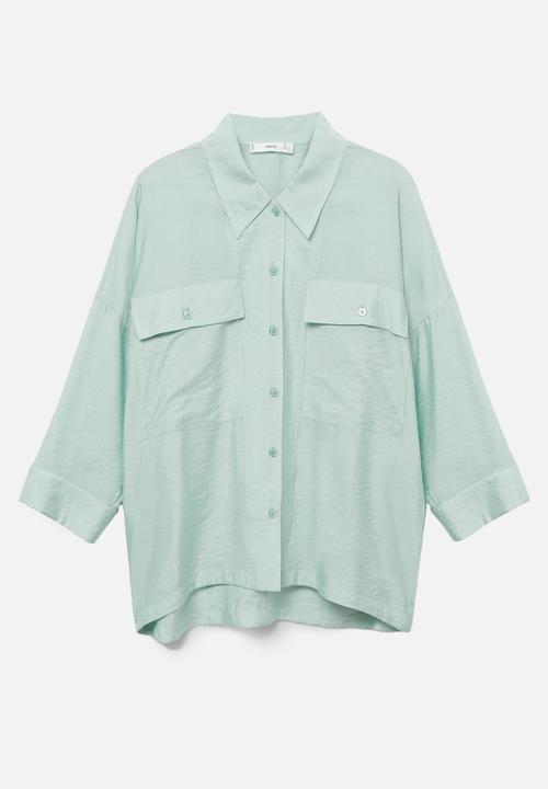 MANGO - Shirtk arina - pastel green