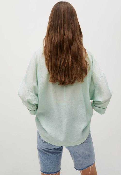 MANGO - Shirtk arina - pastel green