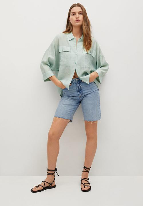 MANGO - Shirtk arina - pastel green