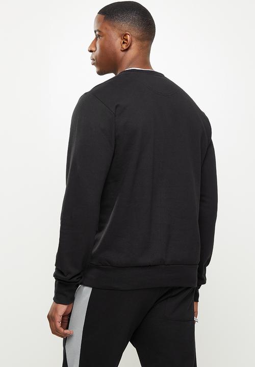 Original Penguin - Long sleeve sticker pete fleece sweat - black