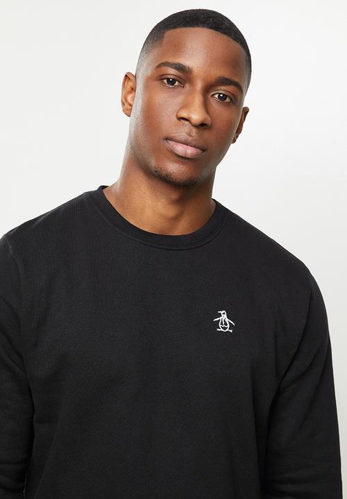Original Penguin - Long sleeve sticker pete fleece sweat - black