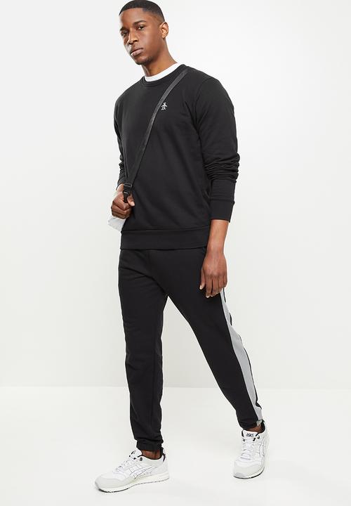 Original Penguin - Long sleeve sticker pete fleece sweat - black