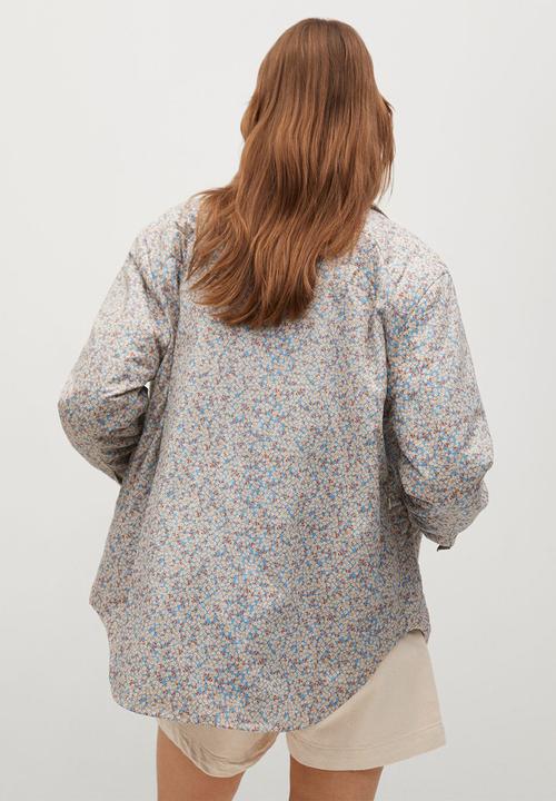 MANGO - Jacket heidi - blue & brown 