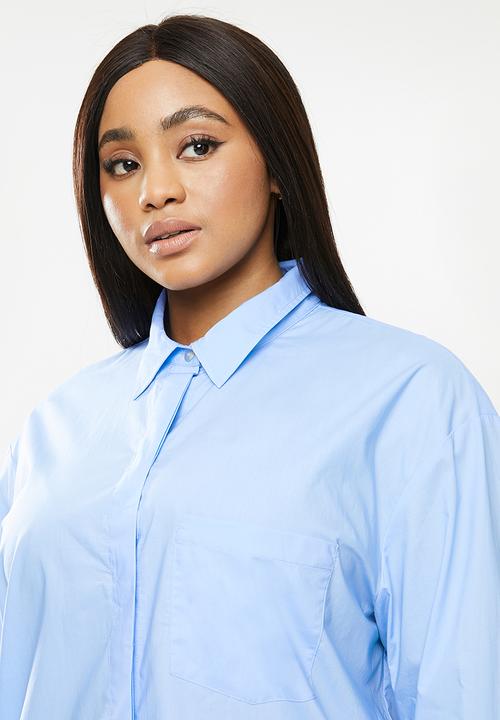 Violeta by Mango - Plus blouse blus8 - light pastel blue