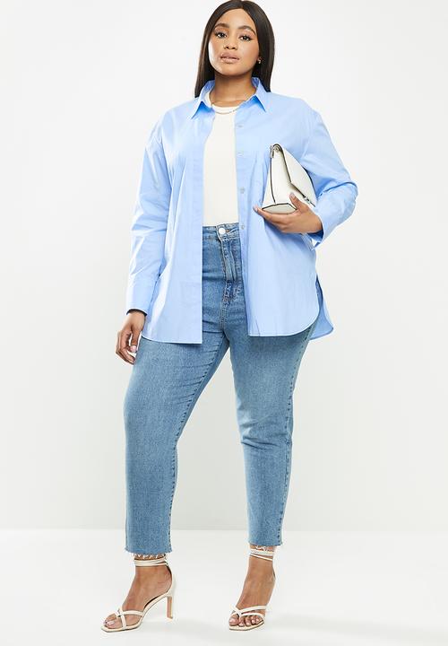 Violeta by Mango - Plus blouse blus8 - light pastel blue