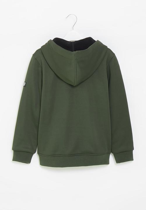 Aca Joe - Big-boys zip thru bonded jacket - olive 