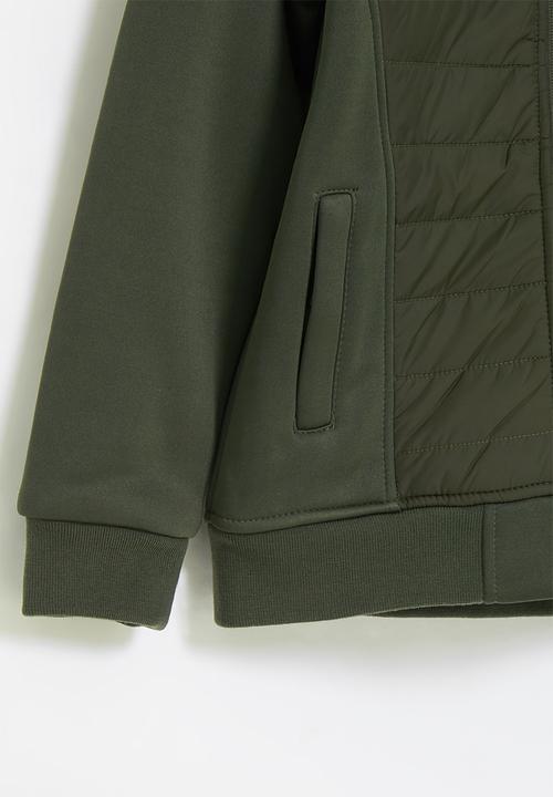 Aca Joe - Big-boys zip thru bonded jacket - olive 