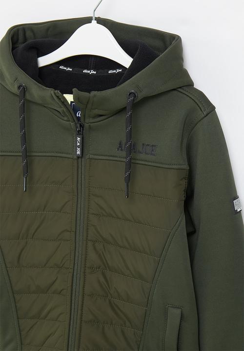 Aca Joe - Big-boys zip thru bonded jacket - olive 