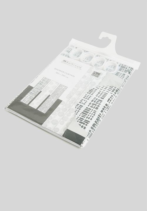 Bathroom Solutions - Tiled shower curtain - grey