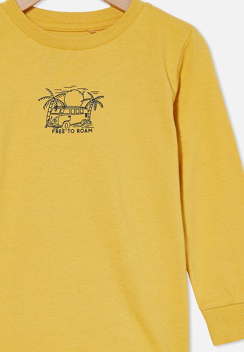 Cotton On - Max long sleeve tee - honey gold/free to roam
