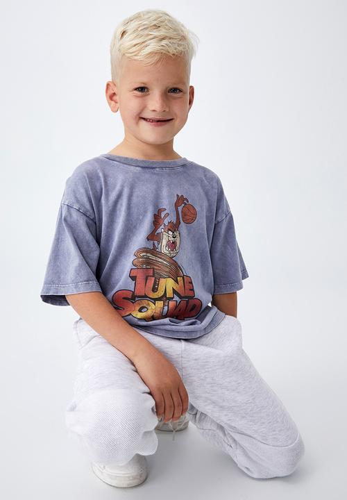 Cotton On - License drop shoulder short sleeve tee - lcn wb steel/ tas devil