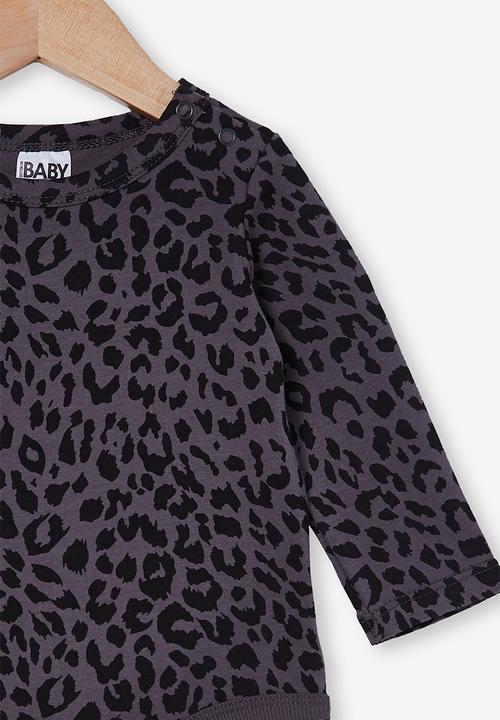 Cotton On - The long sleeve bubbysuit - rabbit grey summer ocelot