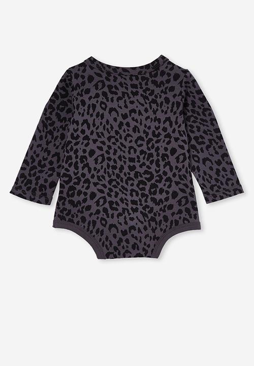 Cotton On - The long sleeve bubbysuit - rabbit grey summer ocelot