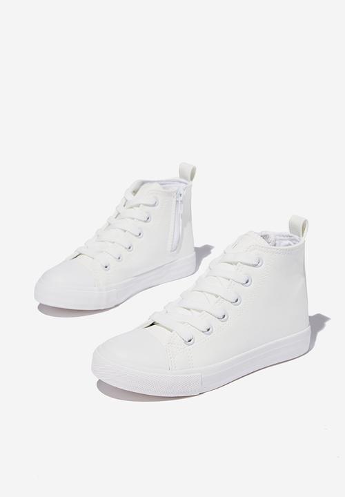Cotton On - Classic high top trainer v - white