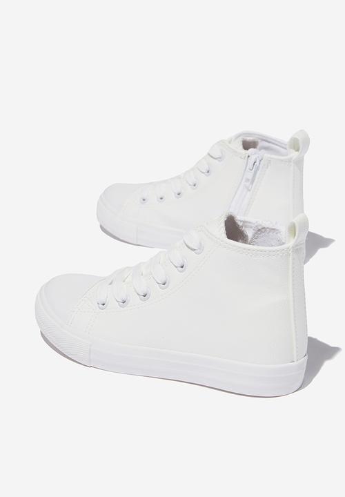 Cotton On - Classic high top trainer v - white