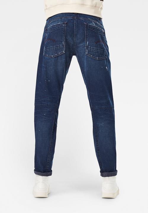 G-STAR - Scutar 3d slim tapered jeans - worn in taint destroyed