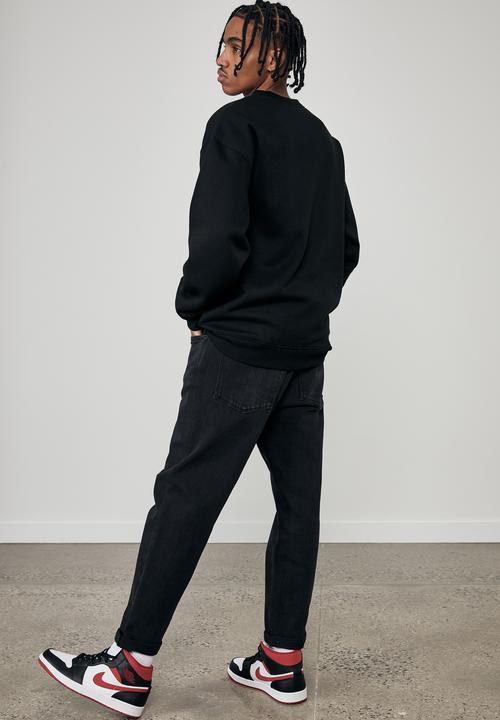 Factorie - Elite oversized crew - black & white