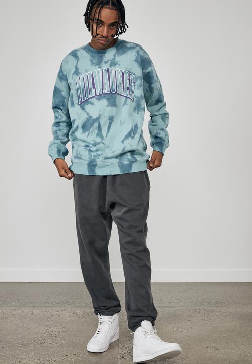 Factorie - Elite oversized crew - teal tie dye