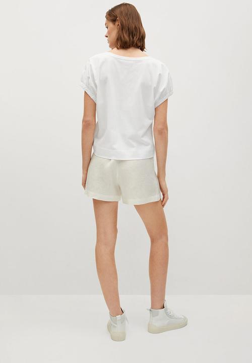 MANGO - T-shirt gomi - white