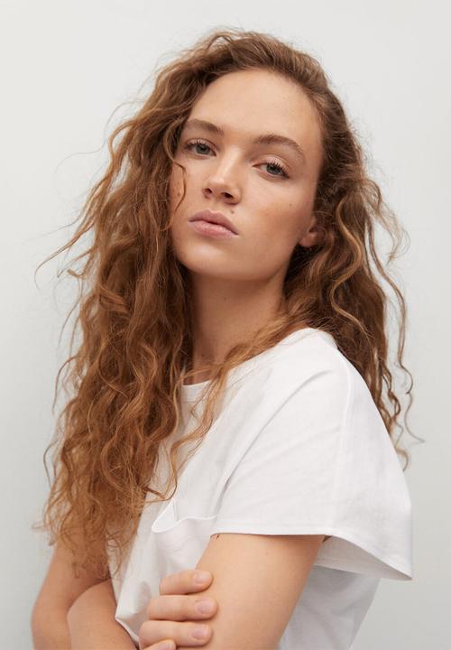 MANGO - T - shirt not - white