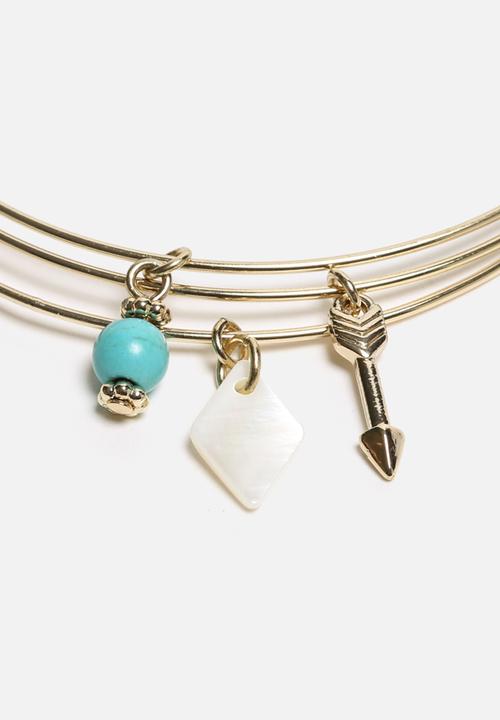 Orelia - Arrow Charm Bangle Set