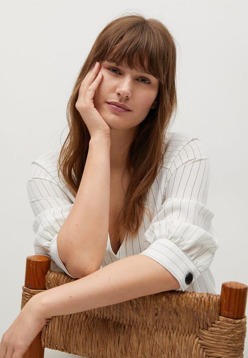 Violeta by Mango - Plus blouse cute - white