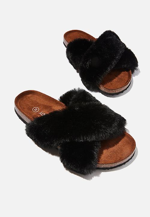 Cotton On - Cosy crossover slipper - black
