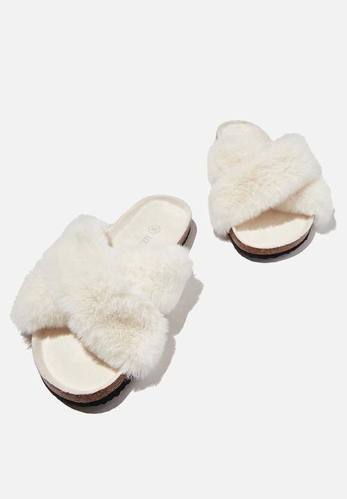 Cotton On - Cosy crossover slipper - stone