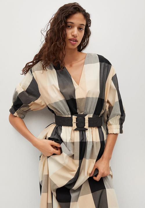 MANGO - Dress augusta - black & neutral