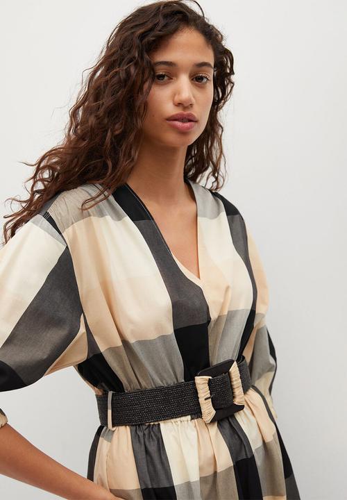 MANGO - Dress augusta - black & neutral