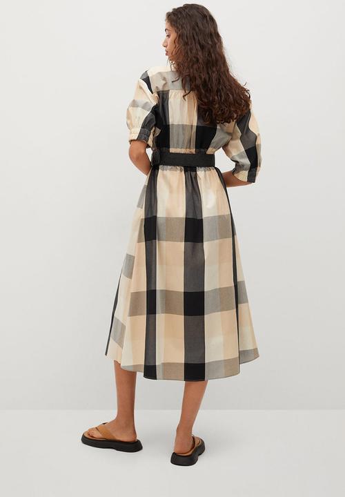 MANGO - Dress augusta - black & neutral