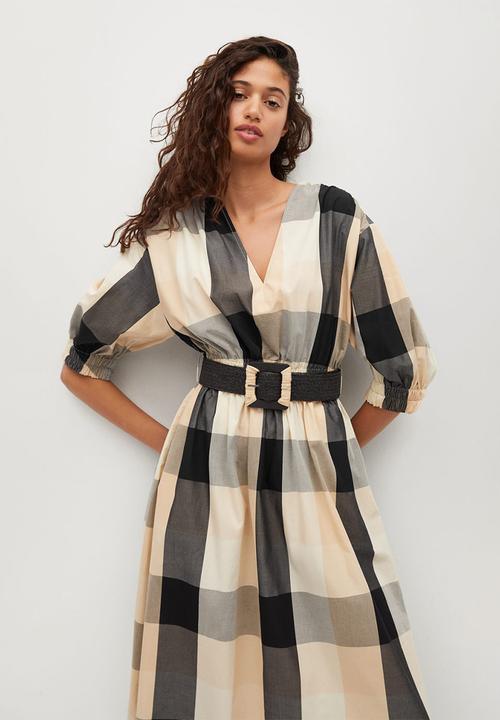 MANGO - Dress augusta - black & neutral