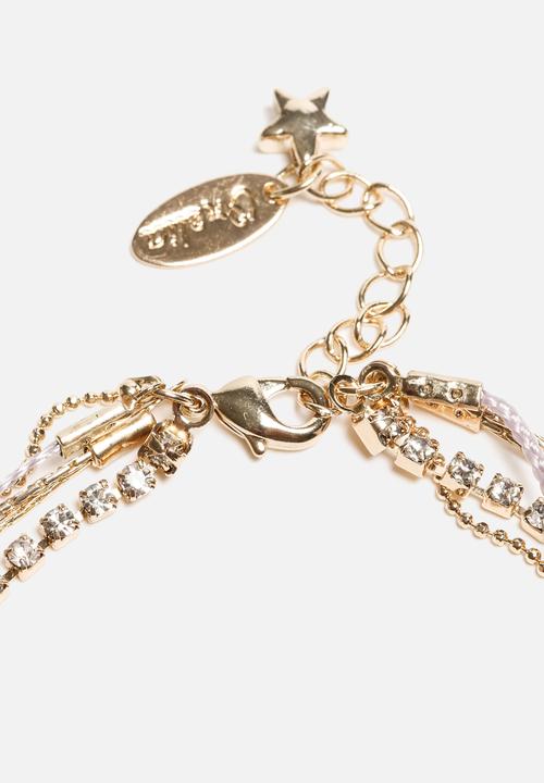 Orelia - Cupchain & Plait Multi Row Bracelets