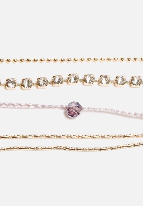 Orelia - Cupchain & Plait Multi Row Bracelets