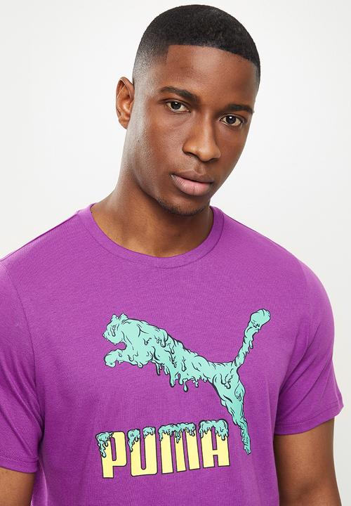 PUMA - Graphic tee logo play - purple