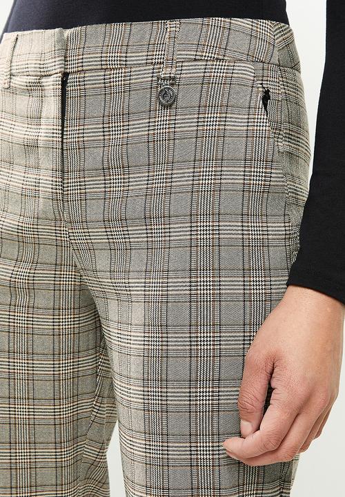 POLO - Paige check suit pant - brown