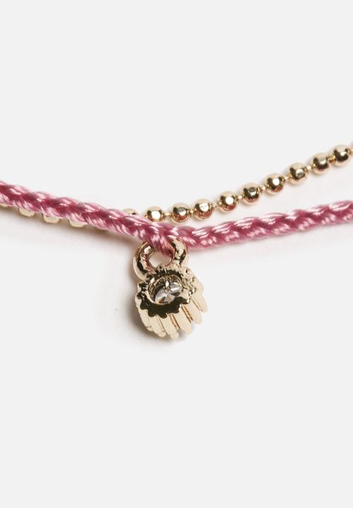 Orelia - Crystal Drop & Thread Friendship Bracelet