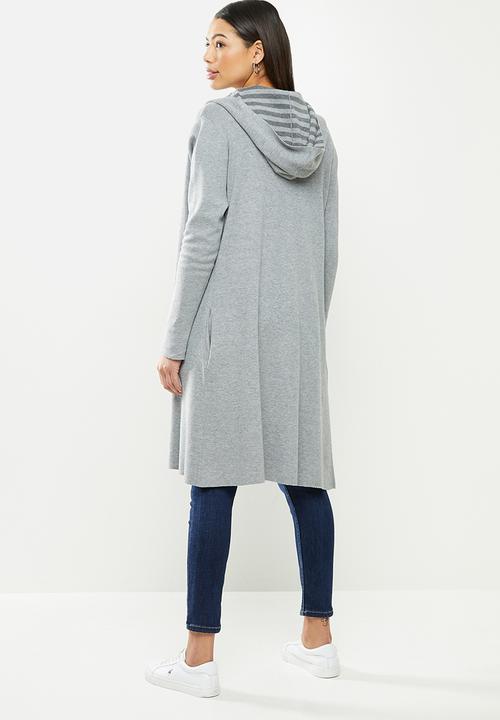 POLO - Delilah long sleeve lounge hoodie with stripe - grey 