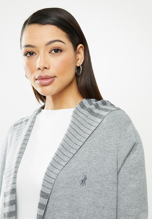 POLO - Delilah long sleeve lounge hoodie with stripe - grey 