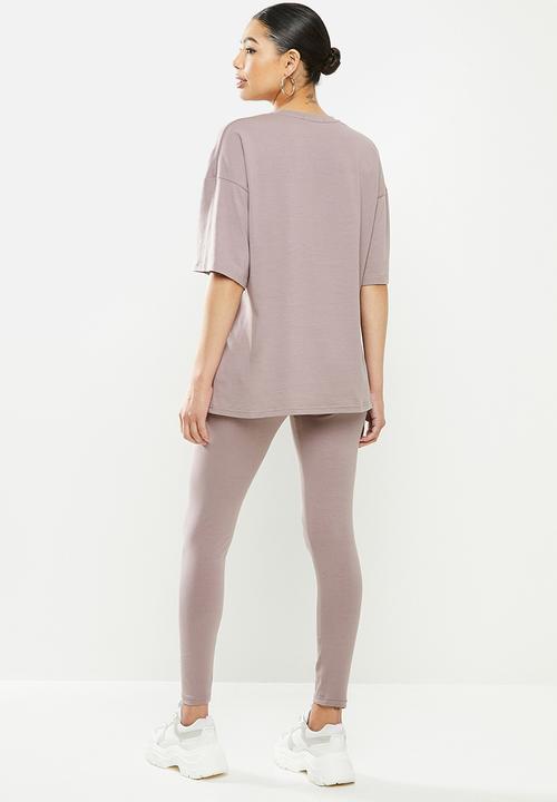 Missguided - Coord legging T-shirt set - brown