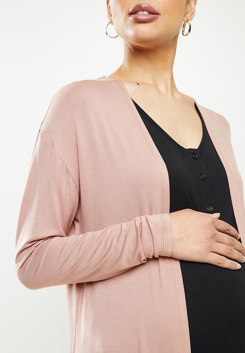 edit Maternity - Ll midi cardi - pink